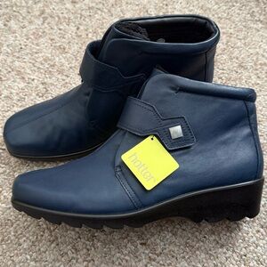 Hotter Comfort Navy Blue Ankle Boots